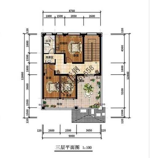 三層328平米歐式輕鋼別墅