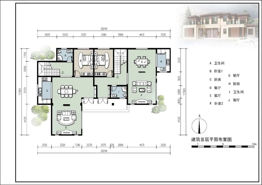 兩棟二層西戶98+東戶86=184*2平簡歐式輕鋼別墅房屋